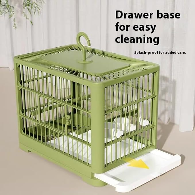 2026 New Bird Carrier Cage, Travel Bird Cage, Portable Bird Carrier, Small Birds Lightweight Parrots Cage, Detachable Tray Hook Handle Easy Transport Bird House for Travel Outdoor (Orange)