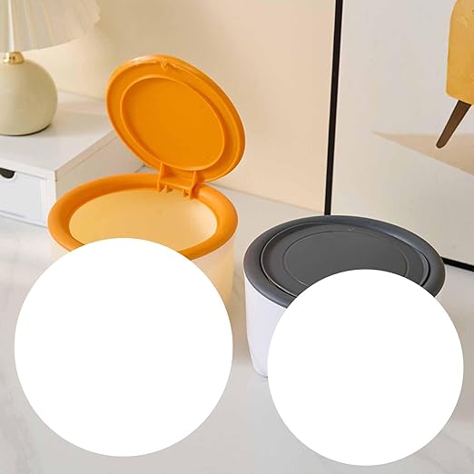 MYCENSE Cat Litter Trash Can Wastebasket Counter Garbage Bin Portable with Press Type Lid Mini Countertop Cat Litter Disposal Bin, Yellow