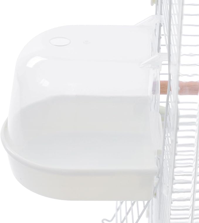 Two-Tier Bird Cage, 30 Inch Pigeons Parrot Birdcage with Safe Rotary Door Lock, White Parakeet Cage for Small to Medium Birds, Easy Access Double Doors. (D)
