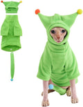 Sphynx Cat Clothes, Warm Cat Jumpsuit with Hat and Tail Cover, Full Set for Hairless Cats, Cornish Rex and Devon Rex (Green, L(6.5-8lbs))