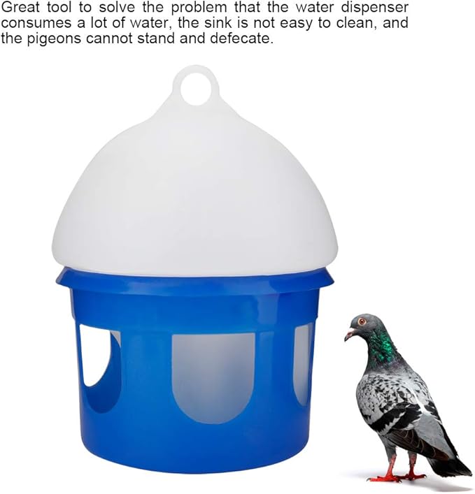 Automatic Bird Feeder and Water Dispenser, Large Capacity Bird Water Drinker ABS Plastic Pigeon Waterer Pet Water Pot Container for Outside Cage (2L)