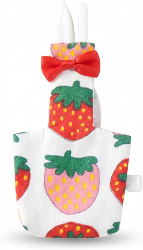 Bird Diaper Carrier Flight Suit Straps, Reusable Training Diaper Set Liners with Hook and Tow Eyes for Parrots and Cockatiels (Strawberry Red, M)
