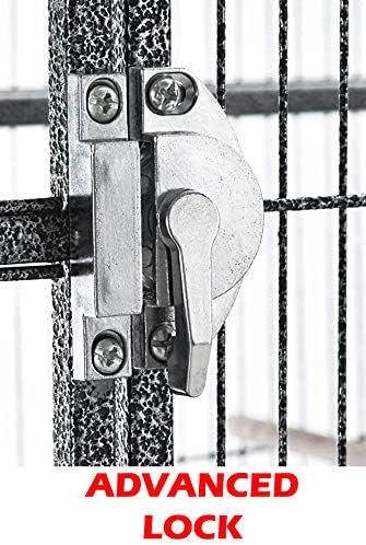 Extra Large Double Stacker Breeding Flight Bird Wrought Iron Separate Parrot Bird Cage Side Nesting Box Doors Easy Clean Pull Out Metal Grate Tray and Removalbe Rolling Stand