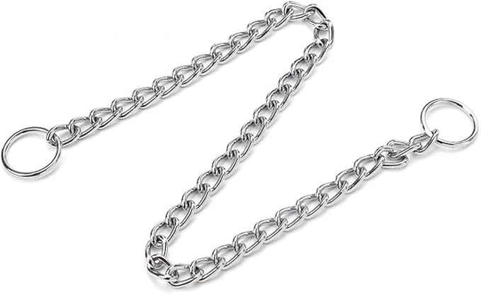 Chain Choke Collar for Dogs, Metal Slip Link Training Heavy Duty Dog Collar Martingale Puppy Collars for XXS XS Small Medium Large Big XL Breed Dogs (Silver, XL(Neck Max 22inch) D4mm)
