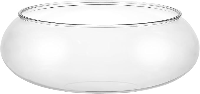 Yardwe Transparent Aquarium Tank 9.52 Inch Desktop Betta Fish Bowl with Hydroponic Plant Holder Clear Plastic Fish Bowl for Home Office Decoration