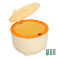 Toyvian Pet Litter Disposal Bin with Lid, Closed Cat Waste Container, Yellow Small Trash Can with 90 Refill Bags, Odor-Sealing Storage for Bathroom and Pet Areas