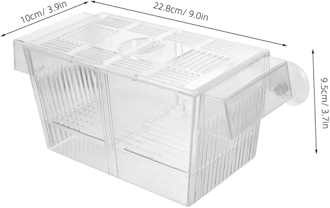 Happyyami 2pcs Fish Tank Breeding Box Aquarium Incubator for Juvenile Fish Viewing Cup Attached Isolation for Pregnant