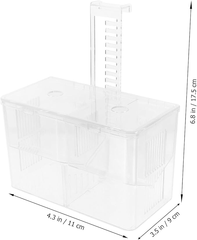 Luxshiny Aquarium Fish Breeding Box Hanging Hatchery Incubator Isolation Tank with Hooks for Guppy Fry Separation and Tropical Fish Nursery