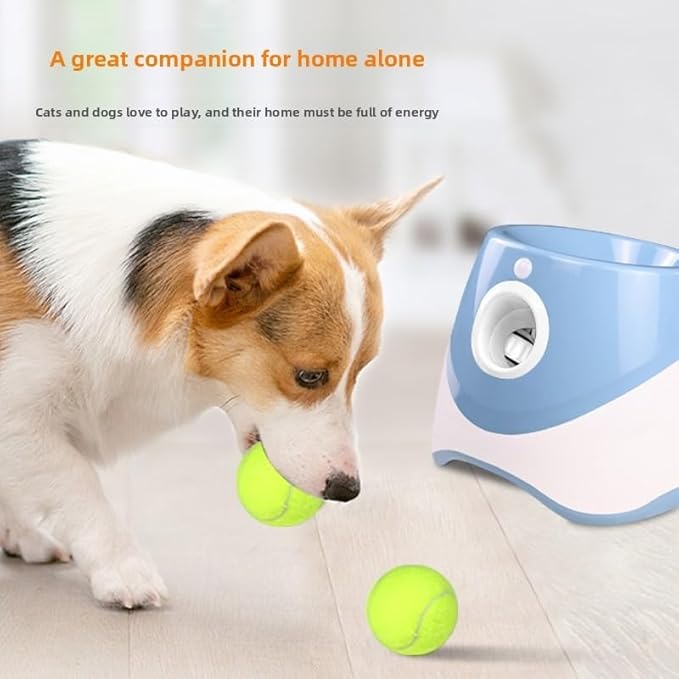 Eaacaa 2025 Upgraded Ball Thrower with 3 Tennis Balls Automatic Ball Thrower for Dogs, Mentally Stimulating Training Dog Toy for Medium and Large Dogs (Green)