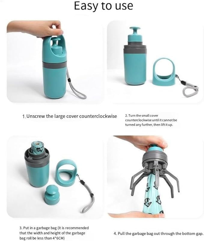 Portable Pet Pooper Scooper,Portable Pooper Scooper for Dogs,Portable Poop Scooper with Bags,Pooper Scoopers with Bag Attachment,with 15/60/120 PCS Bag Attachment. (15PCS, Bags)