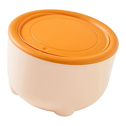 MYCENSE Cat Litter Trash Can Wastebasket Counter Garbage Bin Portable with Press Type Lid Mini Countertop Cat Litter Disposal Bin, Yellow