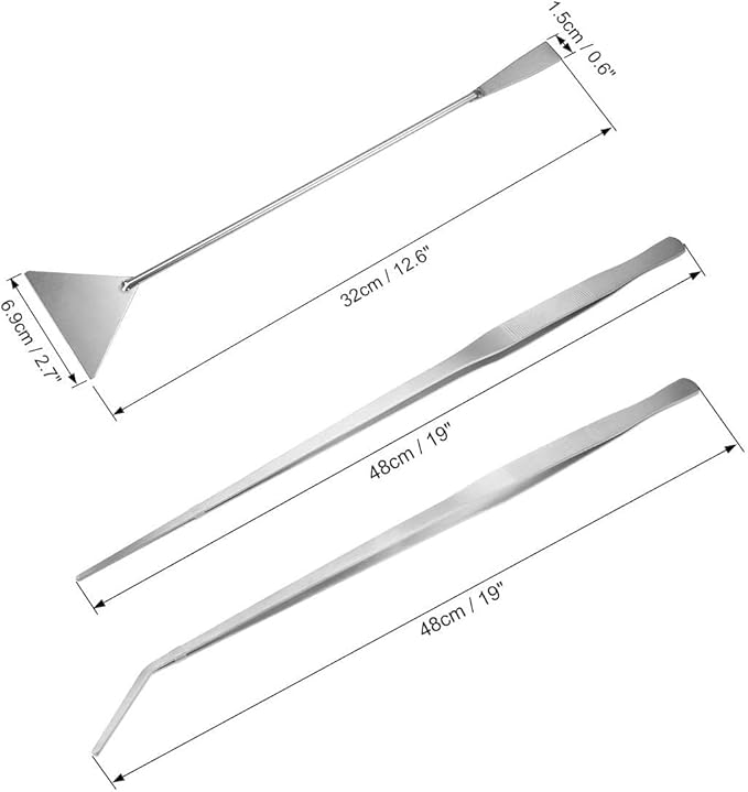 Aquarium Tank Aquatic Plant Tools Sets, 19 Inch Stainless Steel 3 Pack Aquatic Plants Tool, for Fish Starter Kits & Aquariums Tank