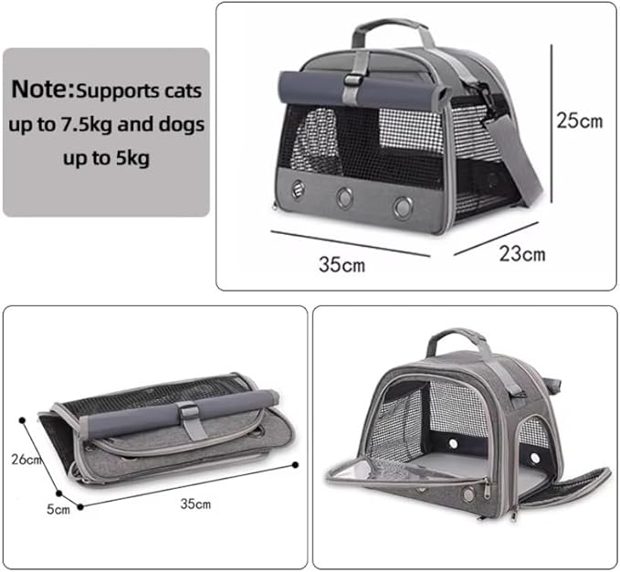 Portable Foldable Transparent Pet Travel Backpack – Oxford Fabric Design with Ventilated Windows, Lightweight and Comfortable Carrier for Birds, Small Reptiles, and Exotic Pets (Blue)