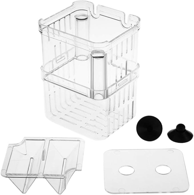 Senzeal Aquarium Fish Breeder Box Plastic Fish Isolation Breeding Box Hatching Incubator Box for Baby Fishes Shrimp Clownfish Guppy