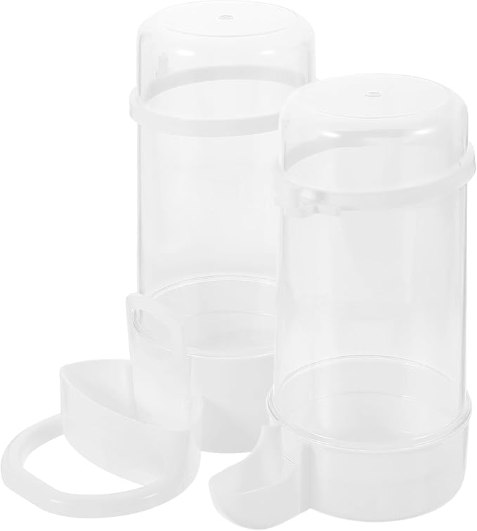 SUPVOX 2pcs Automatic Parakeet Bird Food Dispenser and Water Feeder for Cage Hanging Bird Feeding Watering Supplies for Small