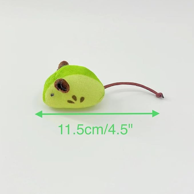 Catnip Cat Mice Toys Interactive Mouse Cat Toy for Indoor Adult Cats Kitten Kitty Baby Cat Chew Exercise Toy Fruit-Shaped Mice Cat Toy Set - 5PCS