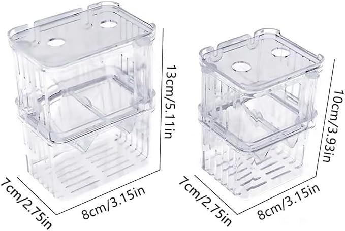 Generic Aquarium Fish Tank Hatchery Incubator Breeding Box, Transparent Fish Isolation Box Acclimation Hatchery, for Baby Fish Shrimp Clownfish Guppy (S)