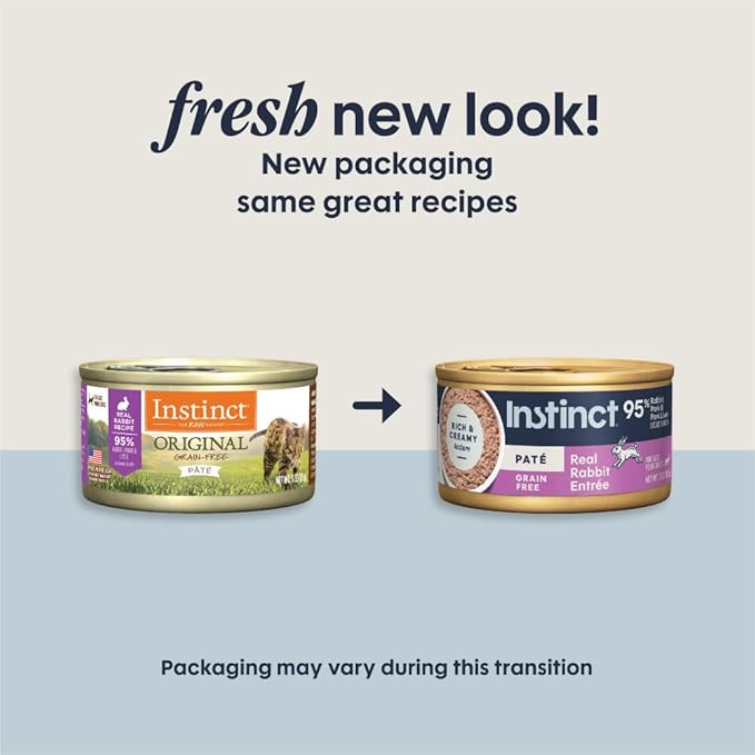 Instinct Original Grain Free Real Rabbit Recipe Natural Wet Canned Cat Food, 3 oz. Cans (Case of 24)