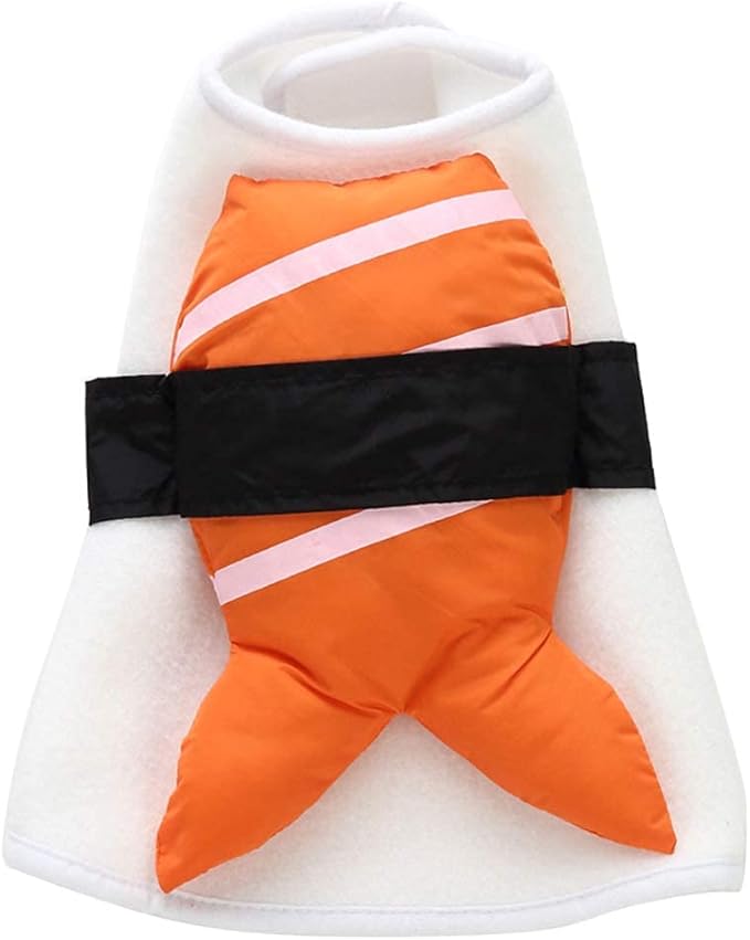 Halloween Fancy Fleece Dogs Cats Warm Costumes Coat Shrimp Sushi for Teddy, Pug, Chihuahua, Shih Tzu, Yorkshire Terriers, Papillon V-Sushi L