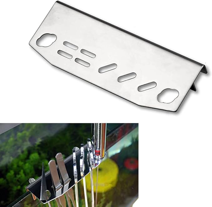 POPETPOP Multi-use Aquarium Tool Holder Stainless Steel Mountable to Cabinet or Cylinder Wall for Scissors Tweezers