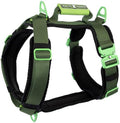 Ultimate Urban Premium Dog Harness - No Choke/Pull/Escape Dog Harness with Adjustable Padding, Heavy Duty, Easy On/Off, High Strength Buckles, Emergency Handle and 3 Connect Points (Green, S)