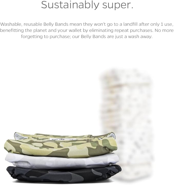 Pet Parents® Washable Belly Bands for Male Dogs (3pack) + Extendrs® of Durable Dog Diapers Male, Premium Male Dog Diapers & Dog Wraps (Small, Camo)