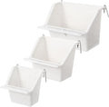 LemonRoad 3 Pcs Bird Cage Feeders Winged Plastic Cup Universal Cage Waterer Milky White Food Dishes Bowl Pet Supplies Accessories for Small Bird
