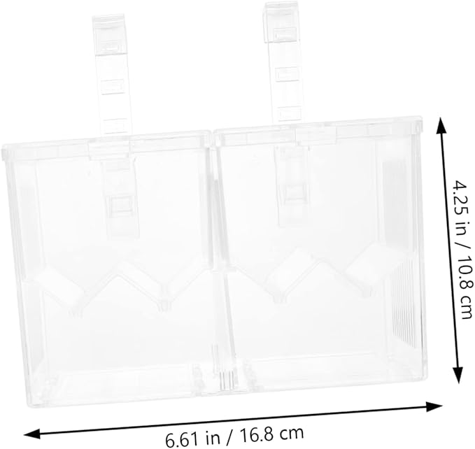 Happyyami 1pc Aquarium Dual Isolation Box Fish Breeding Box for Fish Hatching Incubator for Guppies and Shrimp Easy to Install Plastic Structure