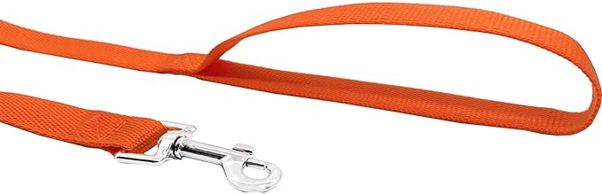 Nylon Training Dog Leash for Small Medium Large Dogs, 15ft 20ft 30ft 50ft Long Leash Dog/Puppy Lead for Obedience Recall Training, Camping (20ft, Orange)