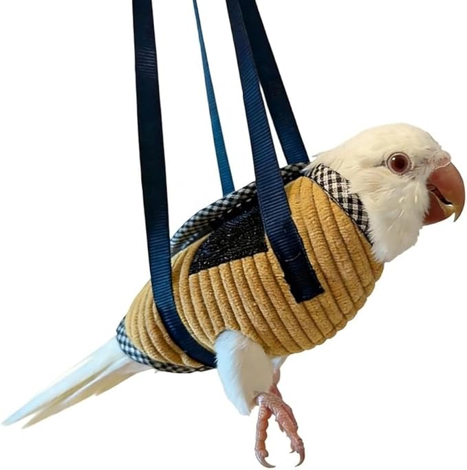 DRESSO Portable Bird Traval Carrier Bag, Escape Resistant Outdoor Harness Vest for Small Medium Parrots, Cockatiel, Budgie, Random Color(Medium)