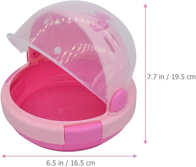 Yardwe Portable Small Parrot Cage with Pink Plush Nest Handheld Travel Pet Birds Carrier for Small Parrots and Young Birds Warm Space Capsule
