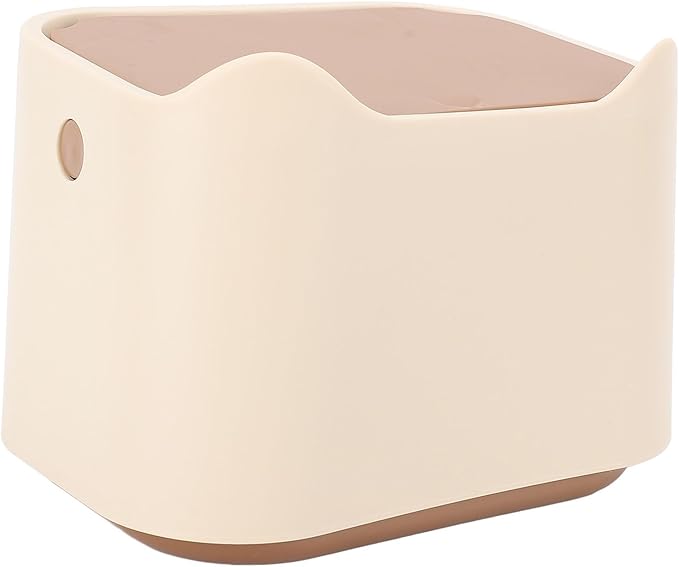 Asixxsix Cat Litter Trash Can, Compact Enclosed with Press Lid for Home Use Multipurpose Mini Garbage Bin Space Saving Easy Clean