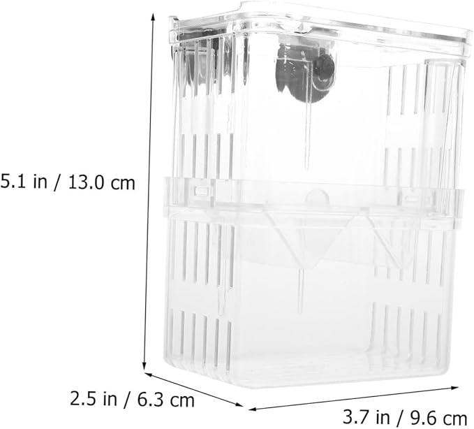 2Pcs Fish Breeding Box Aquarium Incubator with Suction Cups for Fry Isolation and Protection Enhances Survival Rate of Young Fish Tanks Color