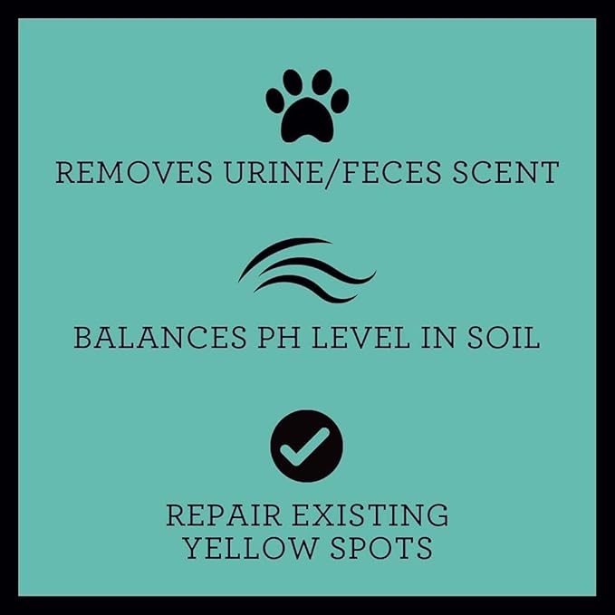 TriNova Outdoor Lawn Deodorizer & Restorer - Eliminates Dog, Puppy Feces and Urine Odors from Lawn, Yard, & Patio, Artificial Turf - Dog Urine Neutralizer for Lawns, Repairs & Prevents Yellow Spots