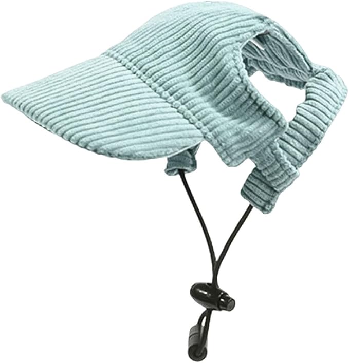 Dog Baseball Cap, Dog Cat Summer Beach Visor Hat with Ear Holes, Adjustable Puppy Sunbonnet Headdress (Green, X-Small)
