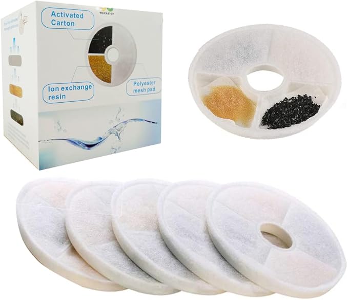 Cat Water Fountain Filter for Catit, Catit Fountain, Flower Fountain, Senses 2.0 Fountain, Pack 6