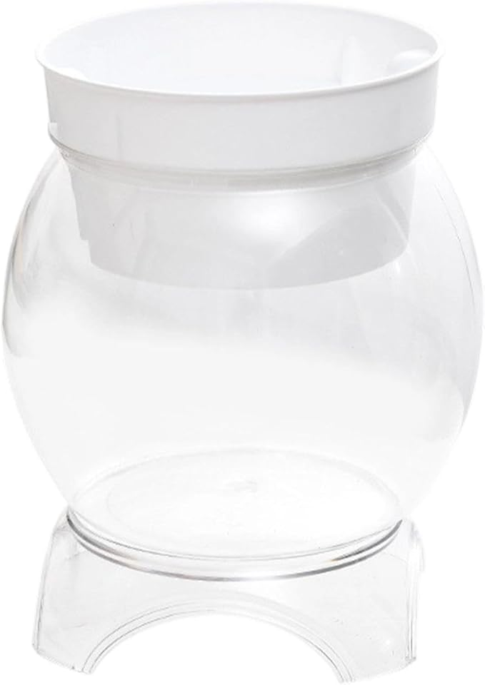 Desktop Fish Bowl Aquarium Hydroponic Planter Creative for Home Landscaping for Living Room with Stand Transparent 2 in 1, 16.8cmx21.8cm