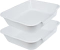2 Pack Extra Large Dog Litter Box Pan Tray (ABS Material), Low Entry Jumbo Senior Litter Boxes for Multiple Kitten Big Cats, Pet Safe Indoor Dog Potty (Light Gray, 24" L x 20" W)