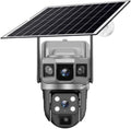 for Outdoor Camera Battery CCTV Monitor 4G SIM Card Network IP Security Pet Camera Motion Detection 3 Screen PTZ Camera(4G CCTV 128G Card)