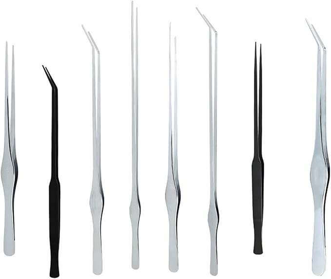 Fish Tanks Tweezers Stainless Steel Straight Curved Tweezers 25cm 33cm 45cm Long for Aquarium Aaquascaping Plant