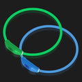 2-Pack LED Dog Collar, Light Up Dog Collars,Rechargeable Dog Lights for Night Walking，Universal, Reusable Safety Necklace for Small Medium Large Dogs Green&Blue