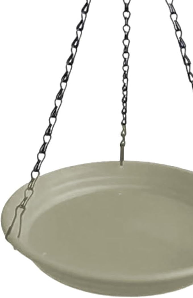 Hanging Bird Feeder and Waterer Tray Bird Food Tray Outdoor Birdbath Hanging Backyard Birdbath for Garden Balcony Trees Lawn, Beige