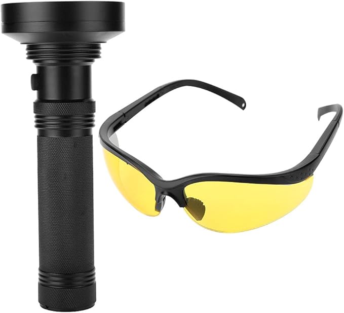 Flashlight Pet Urine Detector Bright 100 LEDs Blacklight with Sunglasses for 100 LED Flashlight Light Handlamp Pets Urine Detector for Dried Patches of Your Dogs Cats and