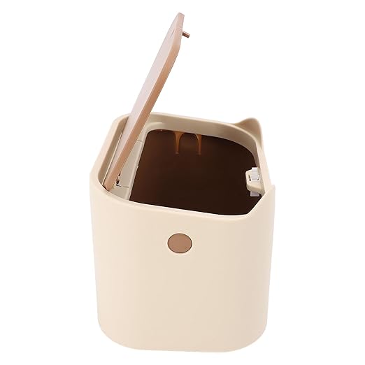 Pssopp Multipurpose Mini Cat Waste Trash Can, Compact and Space Saving Design Reduce Odor Enclosed Design Cat Litter Trash Can for Cat Garbage Storage