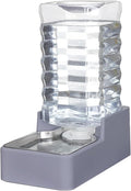 Sfozstra Dog Water Bowl Dispenser: 9L Lagre Automatic Gravity Pet Light Gray Water Dispenser - Stainless Steel Bowl - BPA-Free for Multiple Pets
