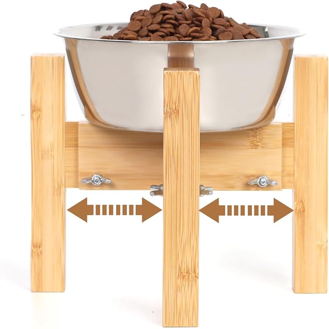 Elevated Dog Bowl Stand,Adjustable Dog Food Stand for 6”-8” Bowls,Single Dog Bowl Holder 7” Tall for Cats and Small Dogs