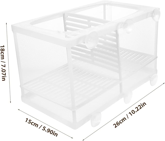 2pcs Fish Tank Breeding Isolation Box Suction Cups Efficient Divider for Shrimp and Fish Hatchery Easy to Install Aquarium Incubator Random Design