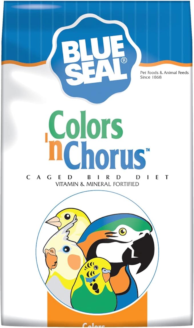 Blue Seal Colors ‘N Chorus Parrot Bird Feed | Premium Seeds and Ingredients for a Nutritious and Tasty Diet | 40 Pound Bag
