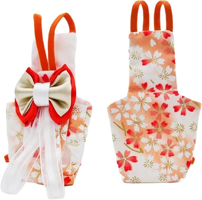 Bird Flight Suits Diapers, Parrot Flight Suits Diapers for Monk Parakeets, Cockatiels Flight Suits, Parrot Clothes, Bird Training Nappy Suit Liners Clothes (M, Orange)