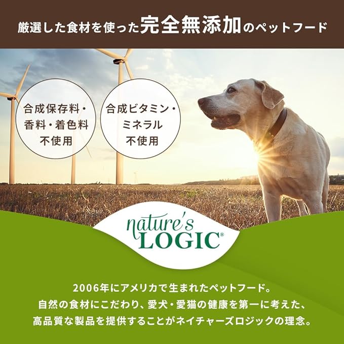 Nature's Logic Dry Dog Food - 100% Natural - No Synthetics - For All Ages, Sizes, Breeds - Free From Common Allergens, High Protein - Chicken Meal Feast, 4.4lbs